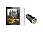 eForCity Reusable Anti Glare Screen Protector with 2 Port USB Car Charger Adapter For Apple iPad 2 3 4