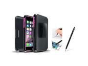 eForCity Hybrid Hot Pink PC Black Holster Silicone Stand Case for iPhone 6 Plus 5.5 with Stylus Ballpoint Pen