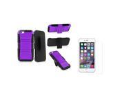 Apple iPhone 6 6S 4.7 inch Case eForCity Dual Layer Protection Hybrid Stand Holster Case Cover w LCD Guard Purple Black