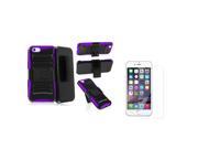 Apple iPhone 6 6S 4.7 inch Case eForCity Dual Layer Protection Hybrid Stand Holster Case Cover w LCD Guard Black Purple