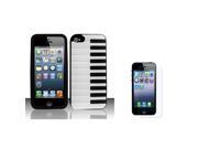 Apple iPhone 5 5S Case eForCity 3D Piano Silicone Gel Case Cover for Apple iPhone 5 5S w Screen Protector Black White