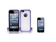 Apple iPhone 5 5S Case eForCity TPU Rubber Candy Skin Case Cover for Apple iPhone 5 5S w Screen Protector Clear Purple
