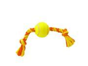 Tennis Ball Toss Rope Tug Fetch Pet Dog Toy Yellow