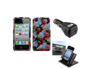 eForCity Car Charger Holder Flower Power Phone Case Cover compatible with Apple® iPhone 4S 4