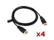 eForCity 4 Pack 6 High Speed HDMI Premium Cable w Ethernet For HDTV 3D DVD Blu ray PS3 PS4 XBOX LCD PC Laptop Monitor