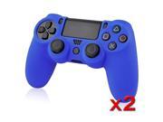 eForCity 2 pcs Blue Silicone Skin Case for Sony PlayStation 4 PS4 Controller