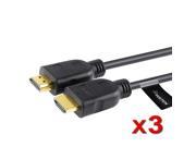 eForCity 3 Pack 25ft Ultra High Speed HDMI Cable 1080p 25 ft