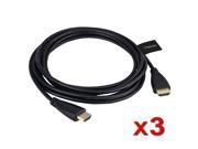 eForCity 3 Pack 3M 10FT High Speed HDMI Cable 24 Gold For 1080p HDTV