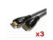 eForCity 3 Pack Premium High Speed HDMI Cable 50FT Metal Black