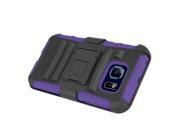 Samsung Galaxy S6 Case eForCity Dual Layer [Shock Absorbing] Protection Hybrid Stand PC Silicone Case Cover for Samsung Galaxy S6 SM G920 Black Purple