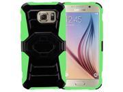 Samsung Galaxy S6 Case eForCity Dual Layer [Shock Absorbing] Protection Hybrid Stand PC Silicone Case Cover for Samsung Galaxy S6 SM G920 Black Green