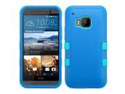 HTC One M9 Case eForCity Dual Layer [Shock Absorbing] Protection Hybrid Rubberized Hard PC Silicone Case Cover for HTC One M9 Blue
