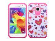 Samsung Galaxy Core Prime Case eForCity Heart Graffiti Dual Layer [Shock Absorbing] Protection Hybrid Rubberized Hard PC Silicone Case Cover for Samsung Galaxy