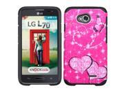 eForCity Butterfly Heart Armor Dual Layer [Shock Absorbing] Protection Hybrid Rubberized Hard PC Silicone Case Cover for LG Optimus Exceed 2 VS450PP Verizon Opt