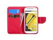 Motorola Moto E 2nd Gen Case eForCity Stand Folio Flip Leather [Card Slot] Wallet Flap Pouch Case Cover With Diamond for Motorola Moto E 2nd Gen Black Red