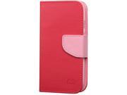 Motorola Moto E 2nd Gen Case eForCity Stand Folio Flip Leather [Card Slot] Wallet Flap Pouch Case Cover With Diamond for Motorola Moto E 2nd Gen Red Pink