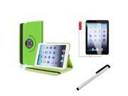 eForCity Green 360 Swivel Leather Case Silver Screen Stylus Pen Guard for Apple iPad Mini 1 Apple iPad Mini 2 iPad Mini with Retina Display iPad Mini 3