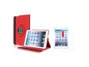 eForCity Red 360 Swivel Leather Case Cover 3X Anti Glare LCD Protector For Apple iPad Mini 1 Apple iPad Mini 2 iPad Mini with Retina Display iPad Mini 3