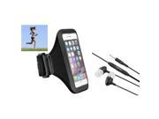 iPhone 6 6S Case eForCity Black Sportband Case with FREE In ear w on off Stereo Headsets for Apple iPhone 6 6S 4.7