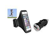 iPhone 6 6S Case eForCity Black Sportband Case with 1 Car Charger Adapter for Apple iPhone 6 6S 4.7 inch