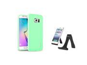 eForCity Mint Green Jelly TPU Case Cover Stand Mount Holder For Samsung Galaxy S6 Edge SM G925