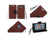 Microsoft Lumia 640 Case eForCity Stand Folio Flip Leather [Card Slot] Wallet Flap Pouch Case Cover for Microsoft Lumia 640 Brown Black