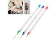 eForCity 3 piece Set Nail Art Acrylic Drawing Painting Pen Kit Set Brushes Multi color 1x 5.31 2x 5.12