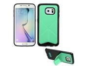 Samsung Galaxy S6 Edge Case eForCity Stand TPU Rubber Candy Skin Case Cover for Samsung Galaxy S6 Edge SM G925 Green Black