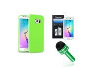 eForCity Green Jelly TPU Gel Case Cover Screen Protector Mini Stylus For Samsung Galaxy S6 Edge SM G925
