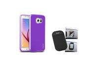 eForCity Purple Jelly TPU Rubber Gel Case Anti slip Mat Pad Holder for Samsung Galaxy S6 SM G920