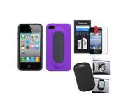 eForCity Film Mat Purple Snap Tail Stand Case Cover compatible with Apple® iPhone 4S 4