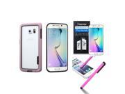 eForCity For Samsung Galaxy S6 Edge SM G925 Stylish Bumper Frame Case Cover Screen Protector Stylus Pink