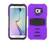 Samsung Galaxy S6 Edge Case eForCity Dual Layer [Shock Absorbing] Protection Hybrid Stand Rubber Silicone PC Case Cover w Screen Protector for Samsung Galaxy S