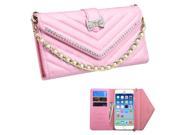 Apple iPhone 6 Case eForCity Folio Flip Leather [Card Slot] Wallet Flap Pouch Case Cover With Diamond for Apple iPhone 6 4.7 Pink