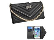 Apple iPhone 6 Case eForCity Folio Flip Leather [Card Slot] Wallet Flap Pouch Case Cover With Diamond for Apple iPhone 6 4.7 Black