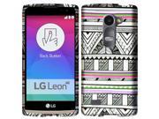 LG Leon Case eForCity Antique Aztec Tribal Rubberized Hard Snap in Case Cover for LG Leon Black White