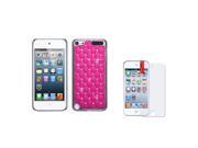Apple iPod Touch 5th Gen 6th Gen Case eForCity Lattice Rubberized Hard Snap in Case Cover With Diamond Compatible Apple iPod Touch 5th Gen 6th Gen Pink Silver