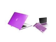 eForCity Purple Ultra thin Hard Plastic Snap in Rubber Coated Case Cover with Purple Silicone Keyboard Skin Shield compatible with Apple Macbook Pro with Retina