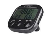 eForCity Digital LCD Black Thermometer Hygrometer Temperature Humidity Meter Gauge Clock