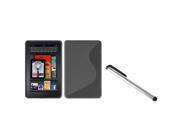 eForCity Smoke S Shape Candy Skin Case Cover Silver Touch Stylus compatible with Amazon Kindle Fire