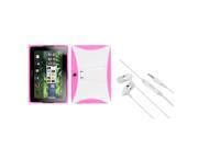 eForCity Solid White Pink Gummy Cover Stand White Headset compatible with Rim Blackberry Playbook