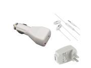 eForCity White Chargers Handsfree Compatible with Samsung Galaxy S3 III i9300 i9500 S 4 S IV i8190 S2
