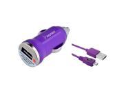 eForCity Purple USB Mini Car Charger Adapter with FREE 10FT Micro USB 2 in 1 Charging Data Cable Compatible with Samsung© Galaxy S4 S IV i9500