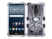LG G Stylo Case eForCity Tuff Sword Skull Dual Layer [Shock Absorbing] Protection Hybrid Rubberized Hard PC Silicone Case Cover For LG G Stylo Stylus LS770 Bl