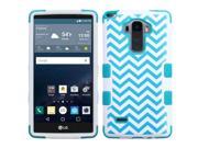 LG G Stylo Case eForCity Tuff Wave Dual Layer [Shock Absorbing] Protection Hybrid Rubberized Hard PC Silicone Case Cover For LG G Stylo Stylus LS770 Blue Whit