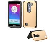 LG Leon Tribute 2 Case eForCity Rubberized Hard Snap in ID Credit Card Slot Case Cover For LG Leon Tribute 2 Gold