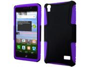Huawei Pronto SnapTo Case eForCity Dual Layer [Shock Absorbing] Protection Hybrid PC Silicone Case Cover For Huawei Pronto SnapTo Black Purple