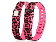 eForCity Replacement Wristband Bracelet for Wireless Activity Tracker Fitbit Flex w Double Clasp Pink Leopard Size L