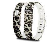 eForCity Replacement Wristband Bracelet for Wireless Activity Tracker Fitbit Flex w Double Clasp Brown Leopard Size L