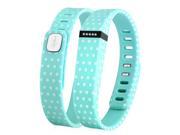 eForCity Replacement Wristband Bracelet for Wireless Activity Tracker Fitbit Flex w Double Clasp Blue Polka Dot Size L